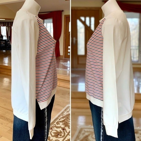 After Market Striped Hi Lo Sweatshirt Size Small - Picture 5 of 8